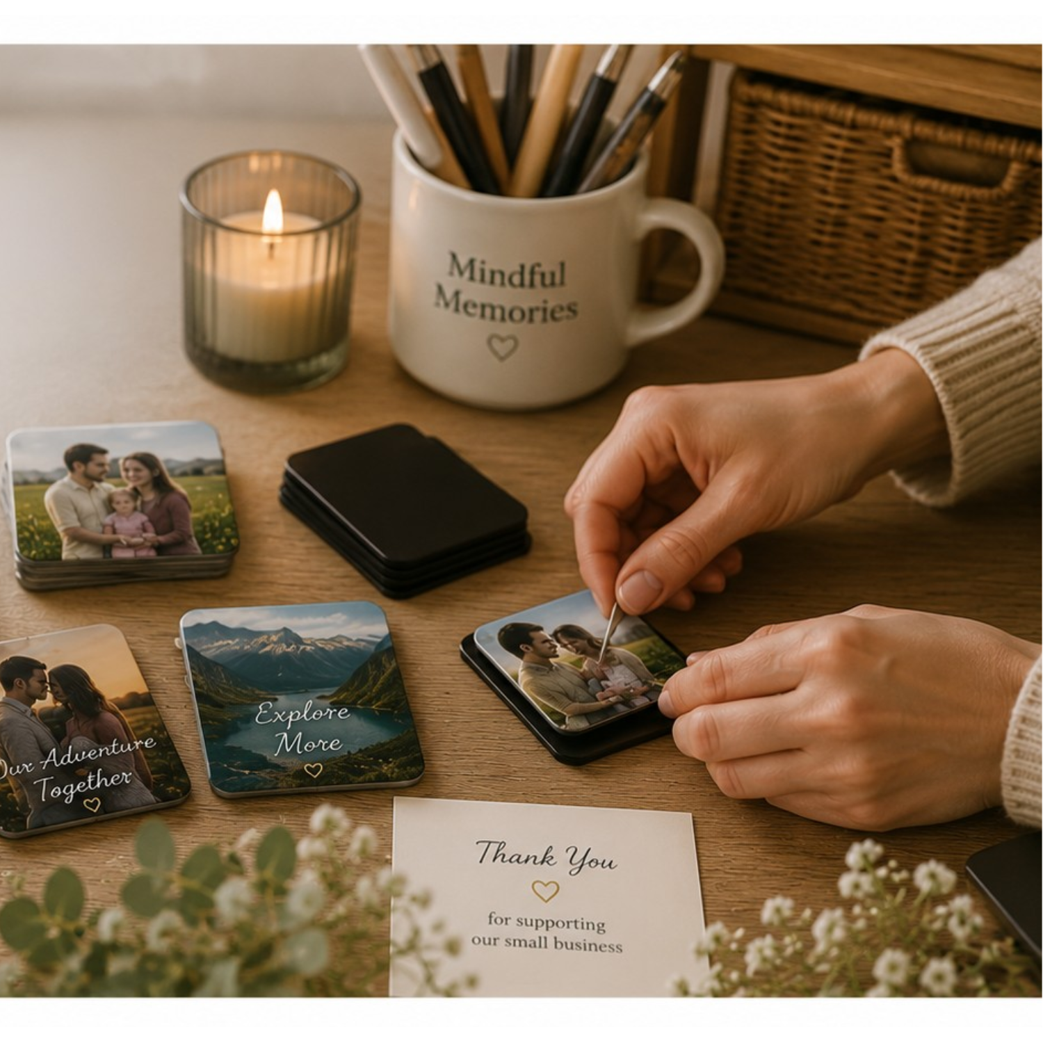 Mindful Memories keepsake being handcrafted